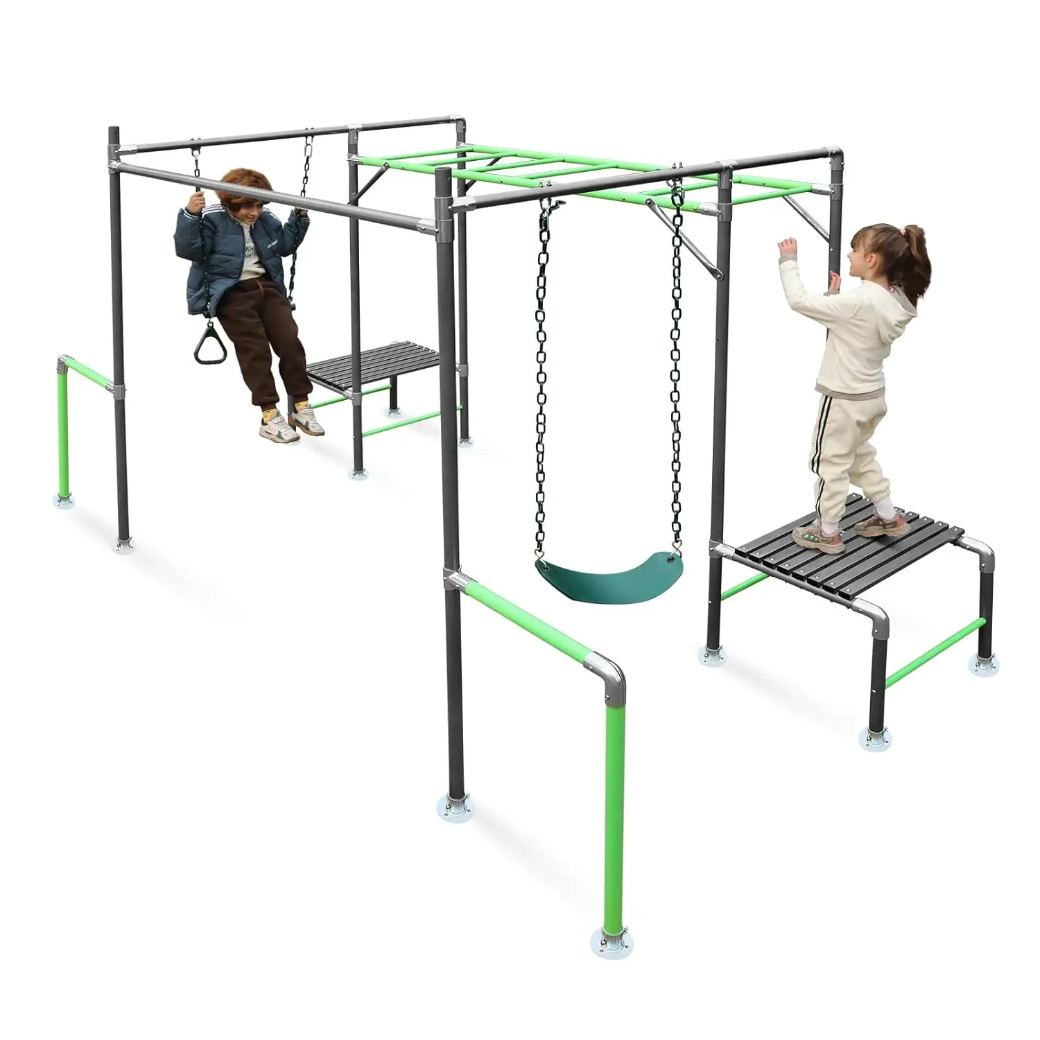 Kids Outdoor Monkey Bar Set - Outdoor Jungle Gym with Monkey Bars