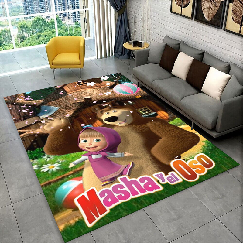 Kids Outdoor Area - Cartoon Cute M-Masha Bear Non-Slip Area
