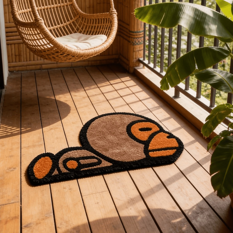 Kids Outdoor Area - VIKAMA Cute Monkey Bedroom Carpet Cartoon