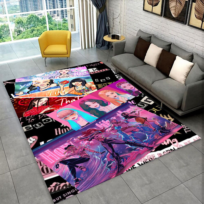 Kids Outdoor Area - Fashion B-Black P-Pink Kpop Star Carpet