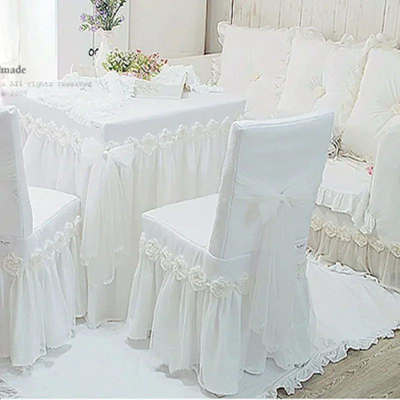 Kids Outdoor Dining Table - 1piece White Princess Lace Tablecloth for