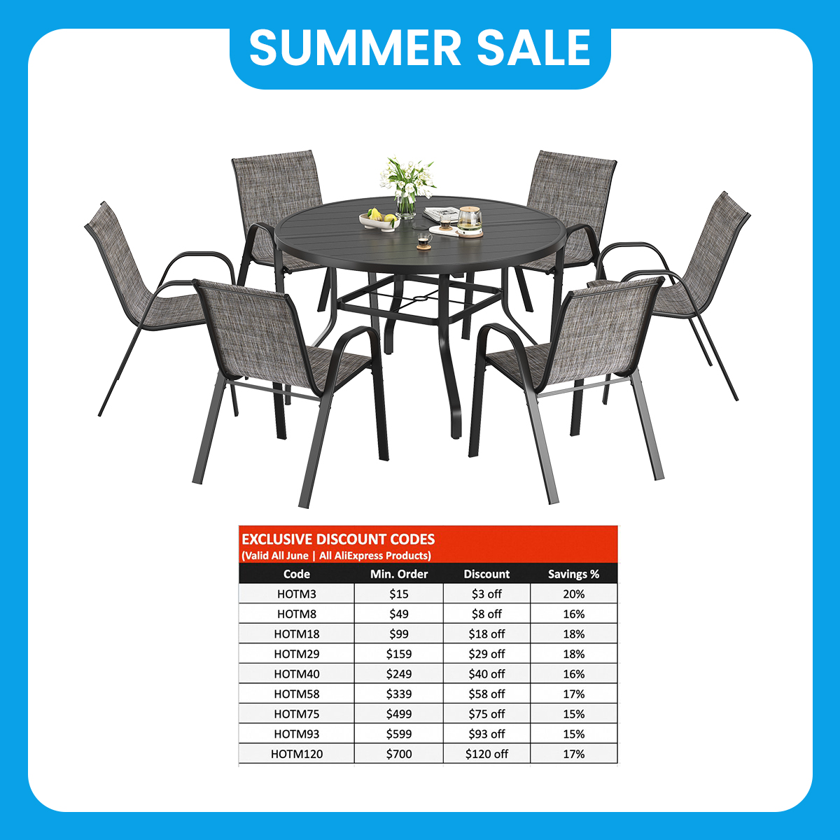 Farini 7-Piece Outdoor Dining  - Kids Outdoor Dining Table recensie en prijs