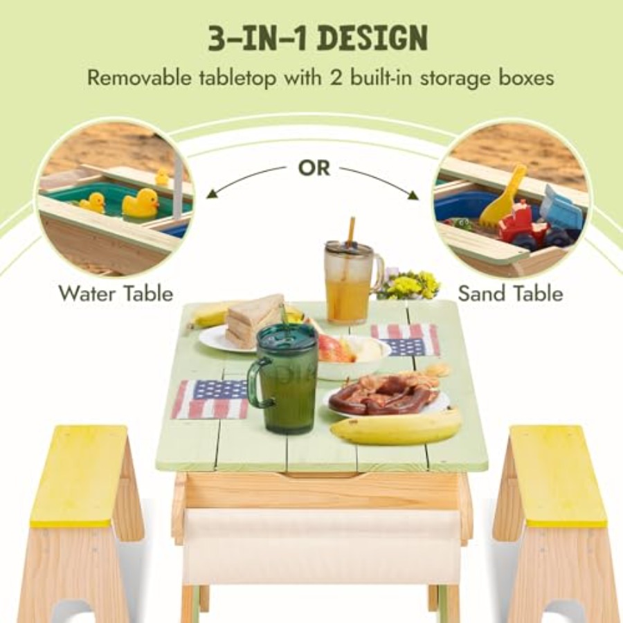Indoor outdoor 3-in-1 kids pic - Kids Outdoor Sensory Table recensie en prijs