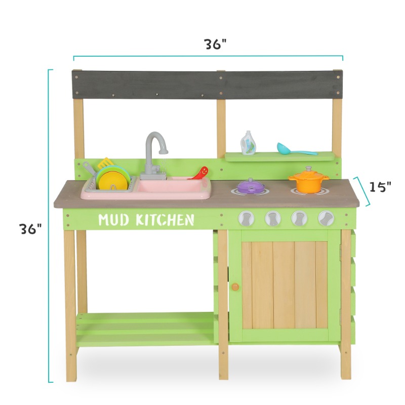 Kids Play Kitchen, Wood Mud Ki - Kids Outdoor Kitchen Set recensie en prijs