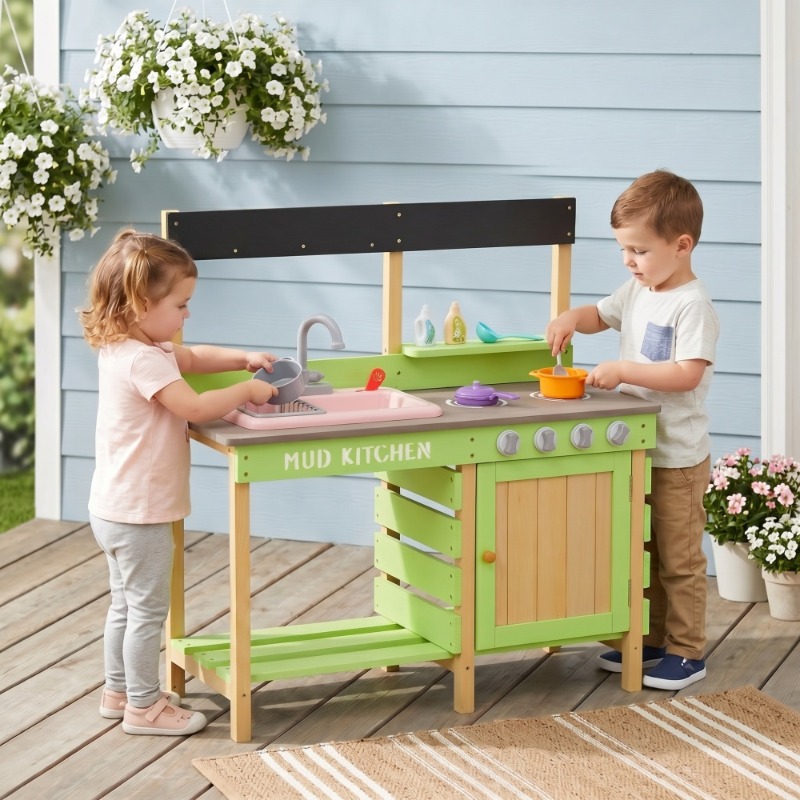 Kids Play Kitchen, Wood Mud Ki - Kids Outdoor Kitchen Set recensie en prijs