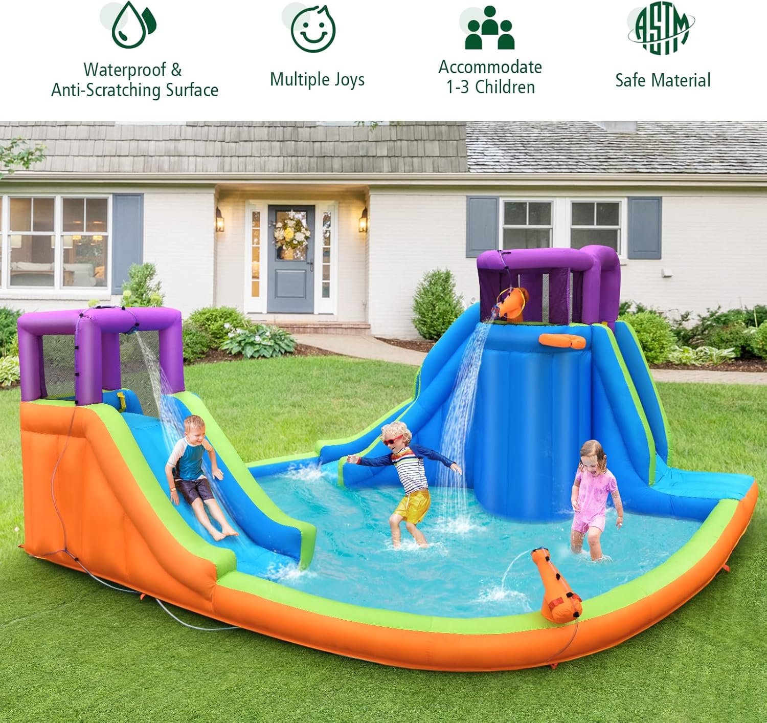 Inflatable Water Slide Park 75 - Kids Outdoor Water Park recensie en prijs