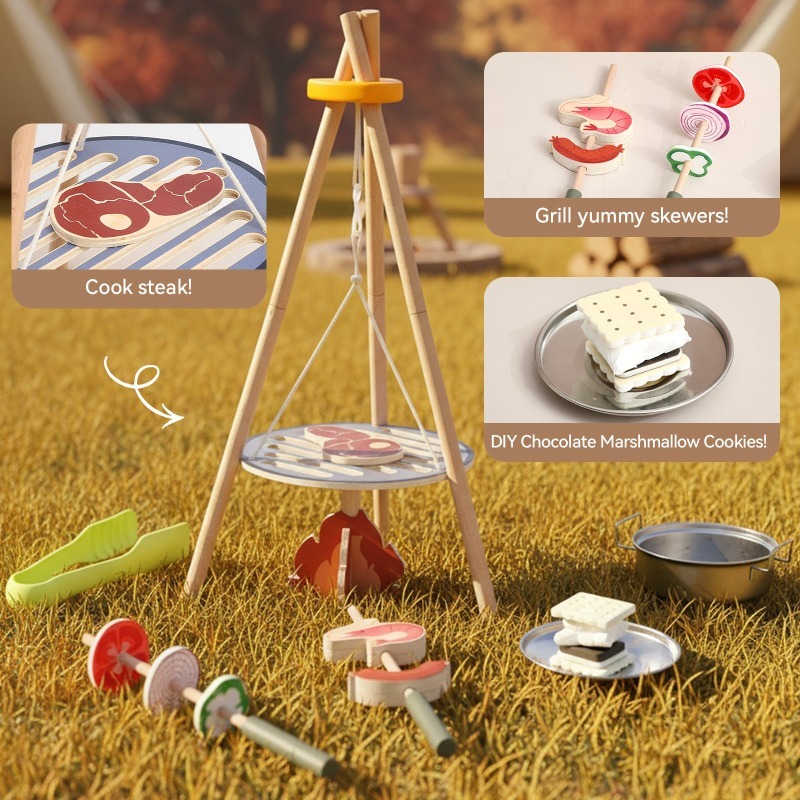 Wooden Outdoor Campfire BBQ Gr - Kids Outdoor Kitchen Set recensie en prijs