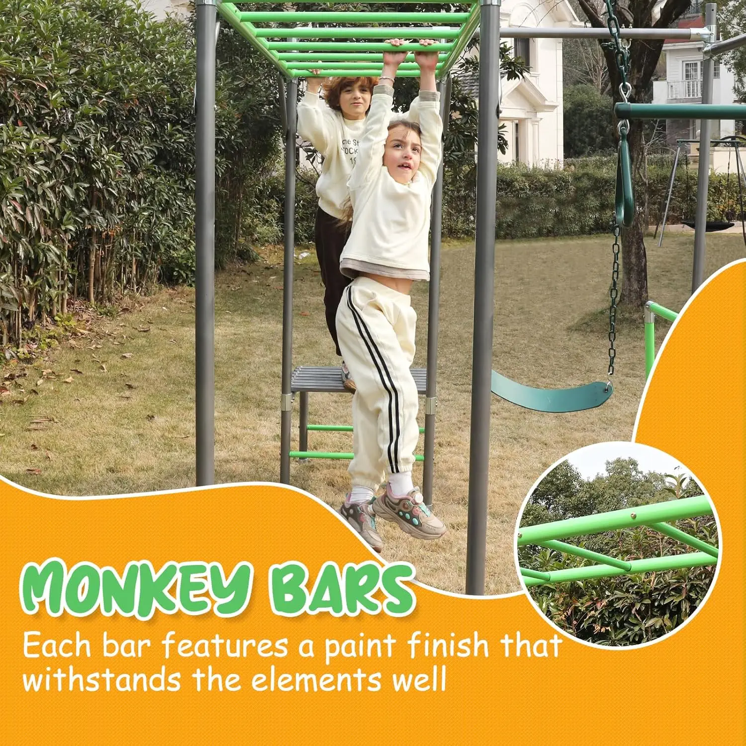 Outdoor Jungle Gym with Monkey - Kids Outdoor Monkey Bar Set recensie en prijs