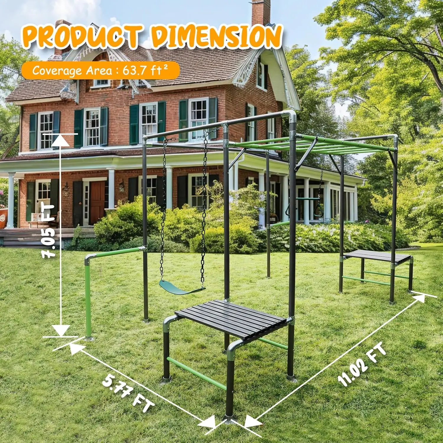 Outdoor Jungle Gym with Monkey - Kids Outdoor Monkey Bar Set recensie en prijs