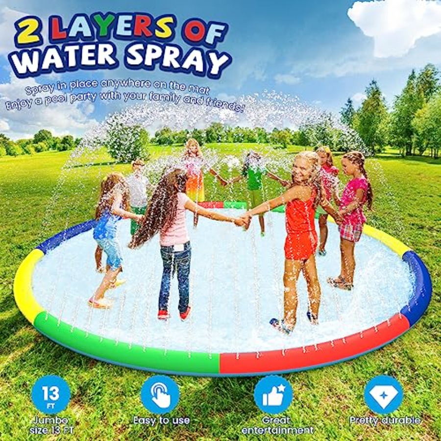 3 FT Large Splash Pad for Ages - Kids Outdoor Water Sprinkler recensie en prijs