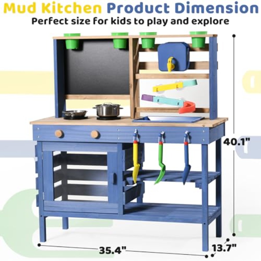 Outdoor mud kitchen for kids:  - Kids Outdoor Kitchen Set recensie en prijs