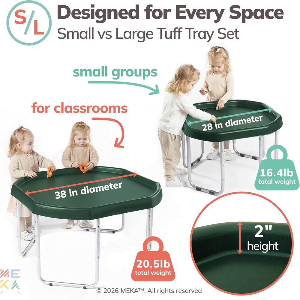 Small 28x28 Green Sensory Tray - Kids Outdoor Sensory Table recensie en prijs