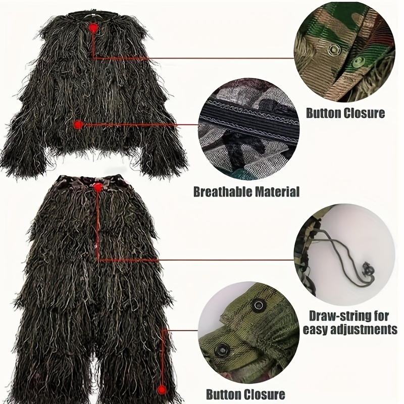 5-in-1 Camouflage Ghillie Suit - Kids Outdoor Clothing recensie en prijs