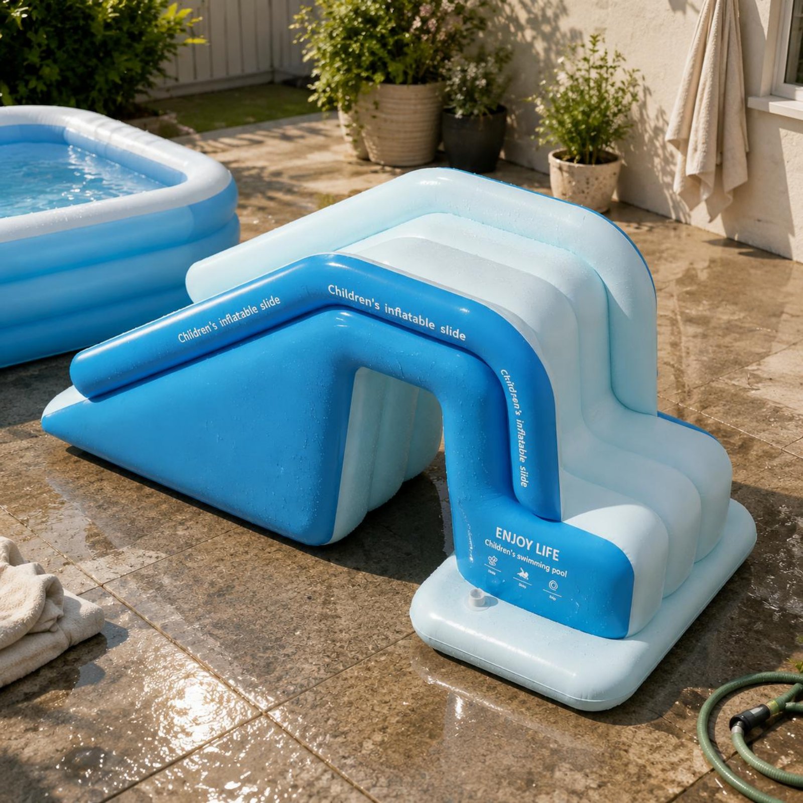 Inflatable Pool Slide Foldable - Kids Outdoor Water Park recensie en prijs