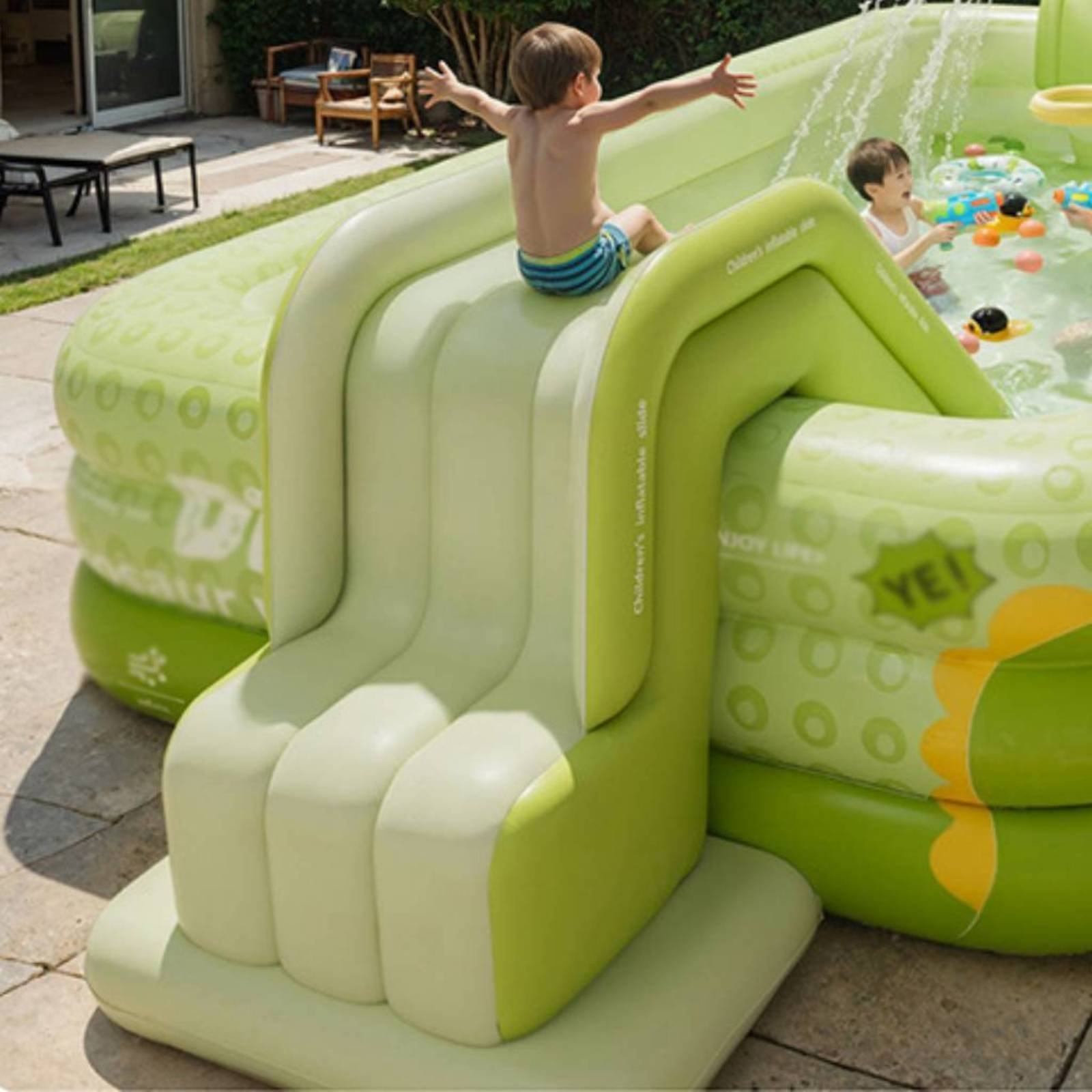 Inflatable Pool Slide Foldable - Kids Outdoor Water Park recensie en prijs