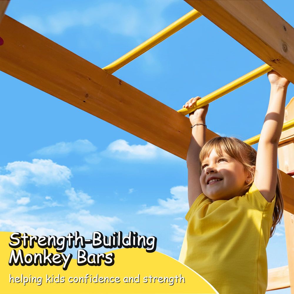 Wooden Swing Sets for Backyard - Kids Outdoor Monkey Bar Set recensie en prijs