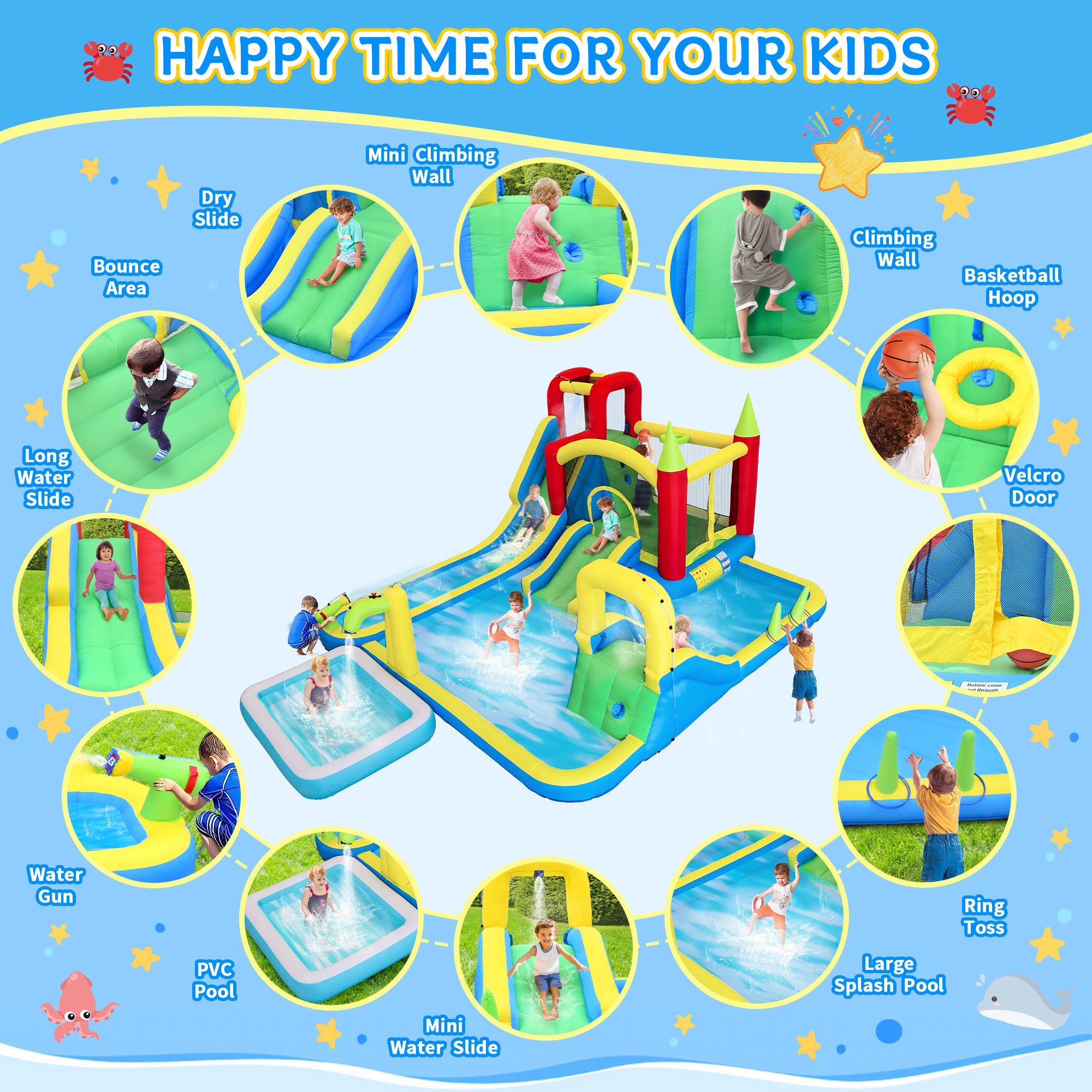 11-in-1 Inflatable Water Slide - Kids Outdoor Water Park recensie en prijs