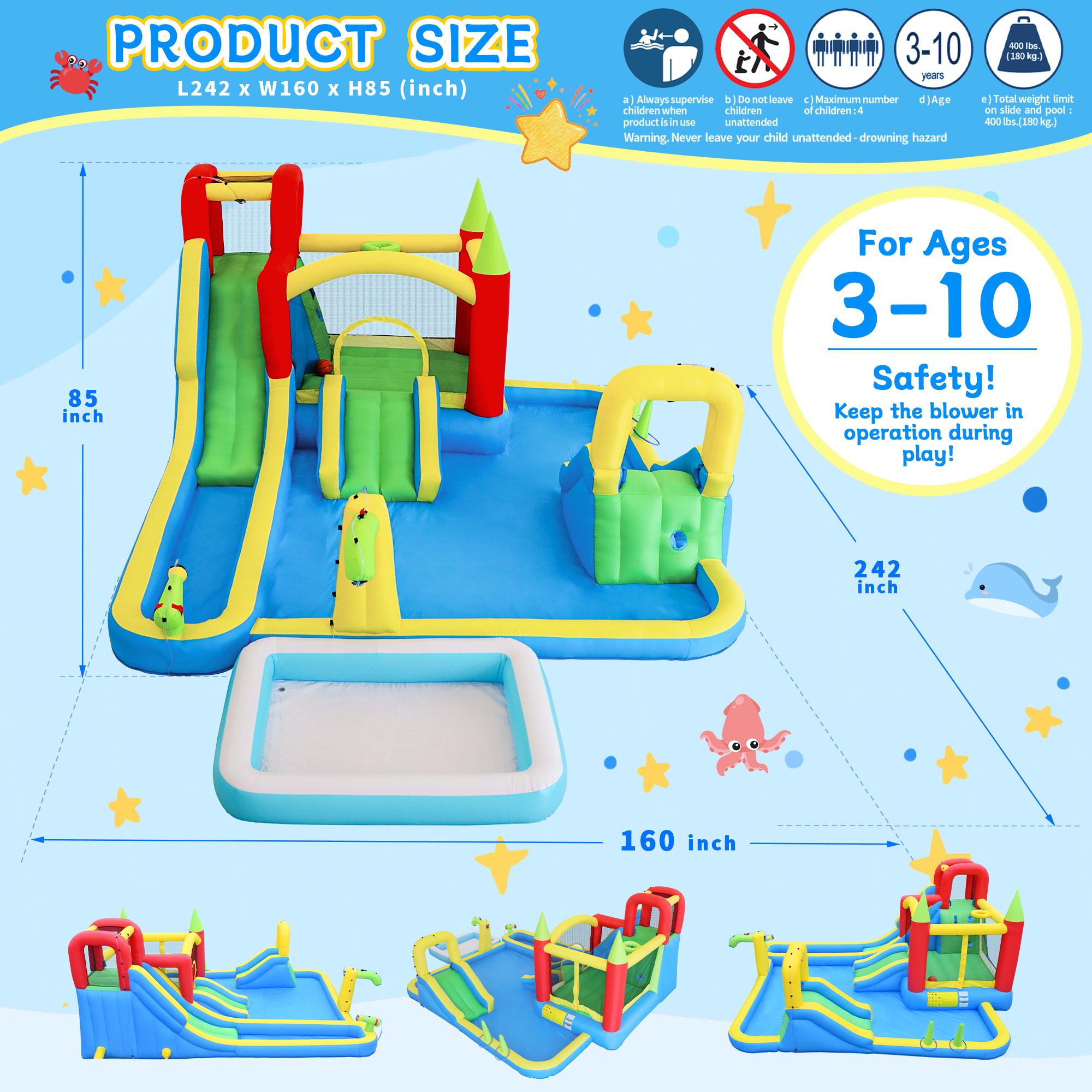 11-in-1 Inflatable Water Slide - Kids Outdoor Water Park recensie en prijs