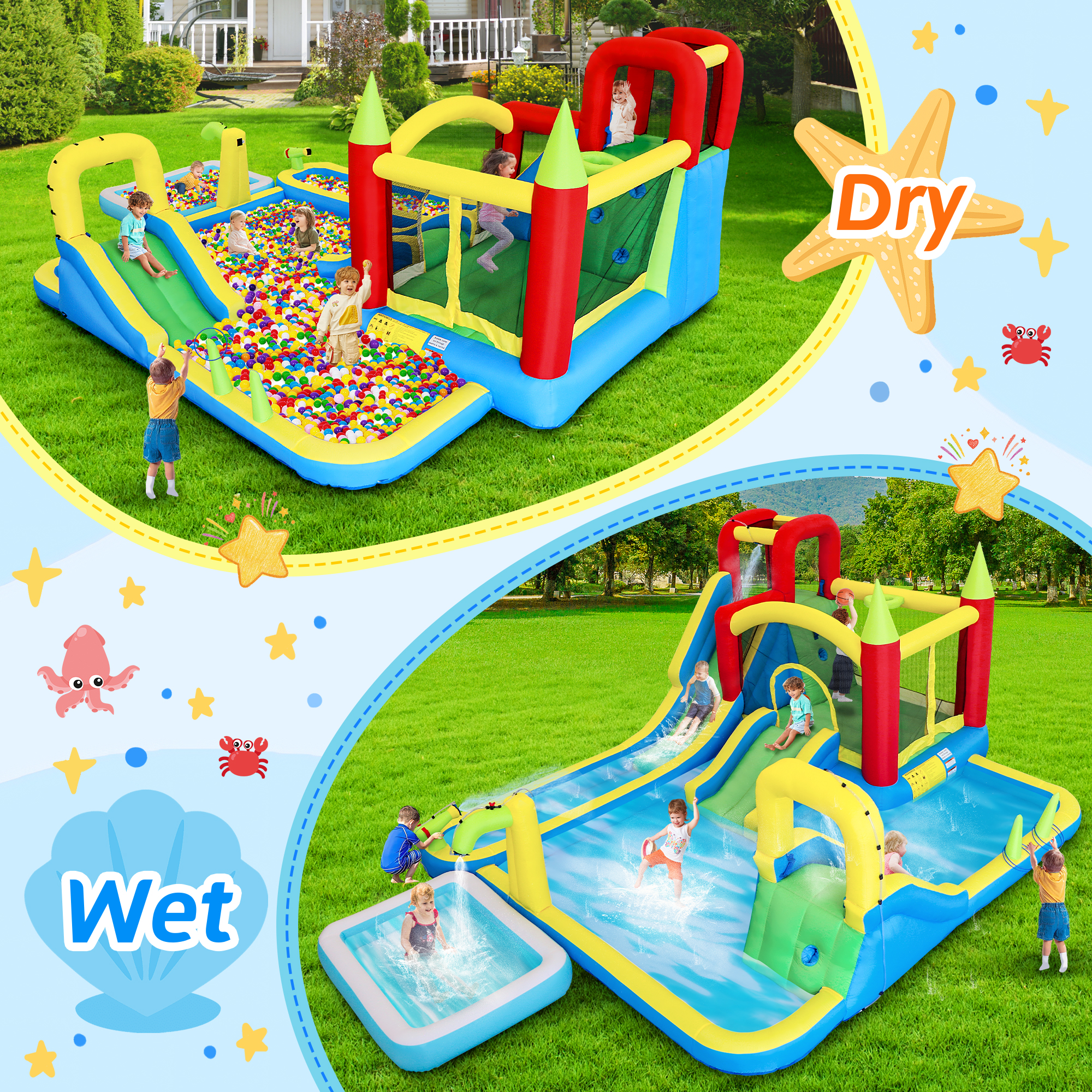 11-in-1 Inflatable Water Slide - Kids Outdoor Water Park recensie en prijs
