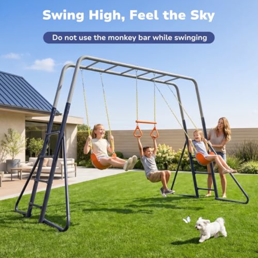 Backyard swing sets with monke - Kids Outdoor Monkey Bar Set recensie en prijs
