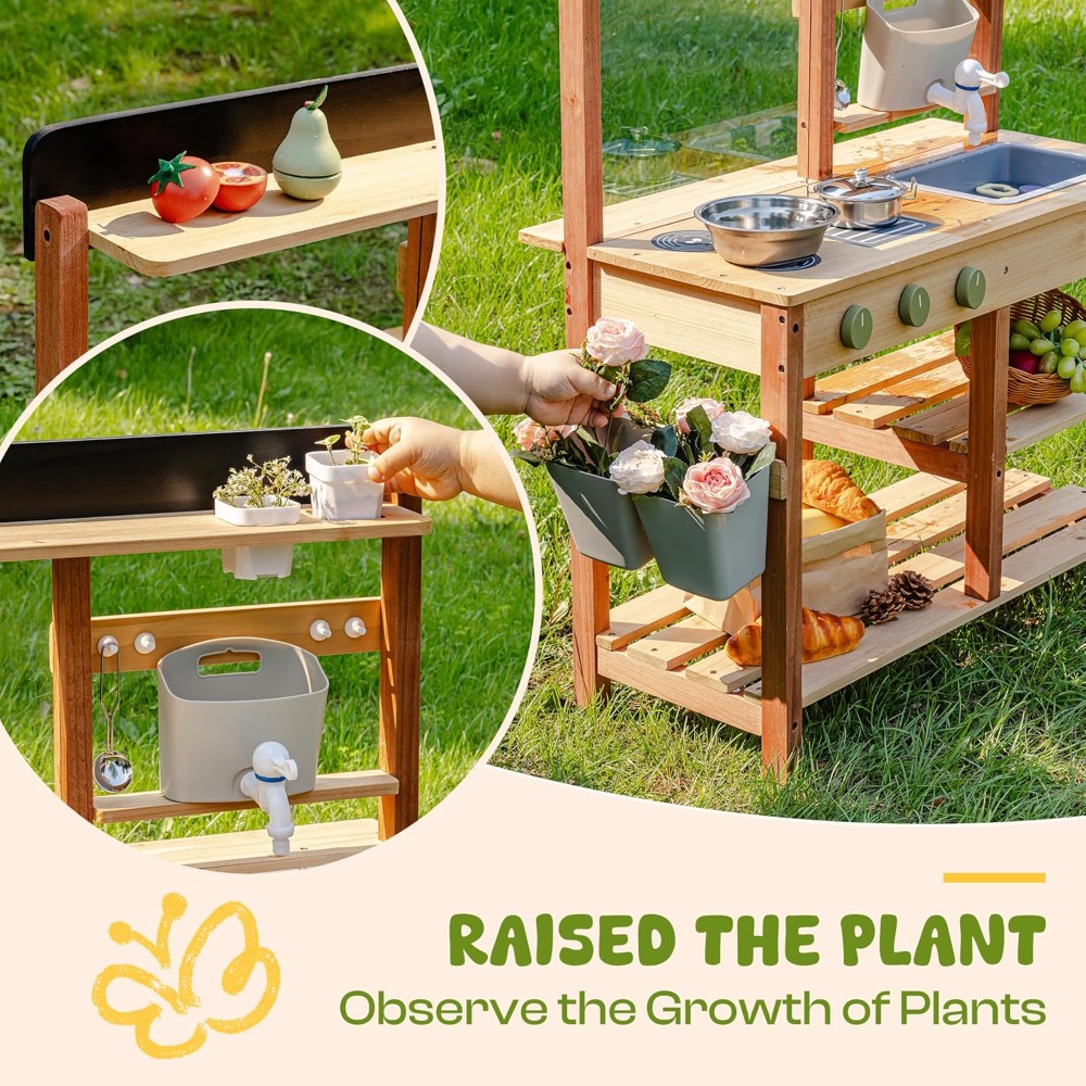 US Shipping Wooden Mud Kitchen - Kids Outdoor Kitchen Set recensie en prijs