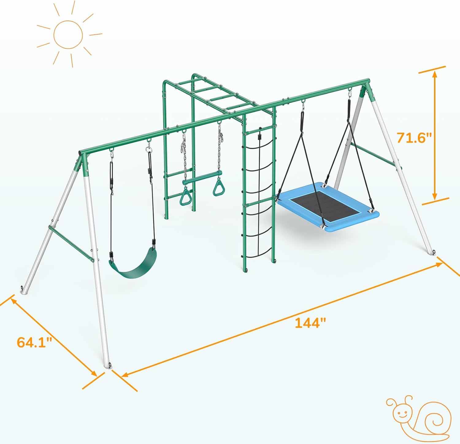 Backyard Swing Set Outdoor Kid - Kids Outdoor Monkey Bar Set recensie en prijs