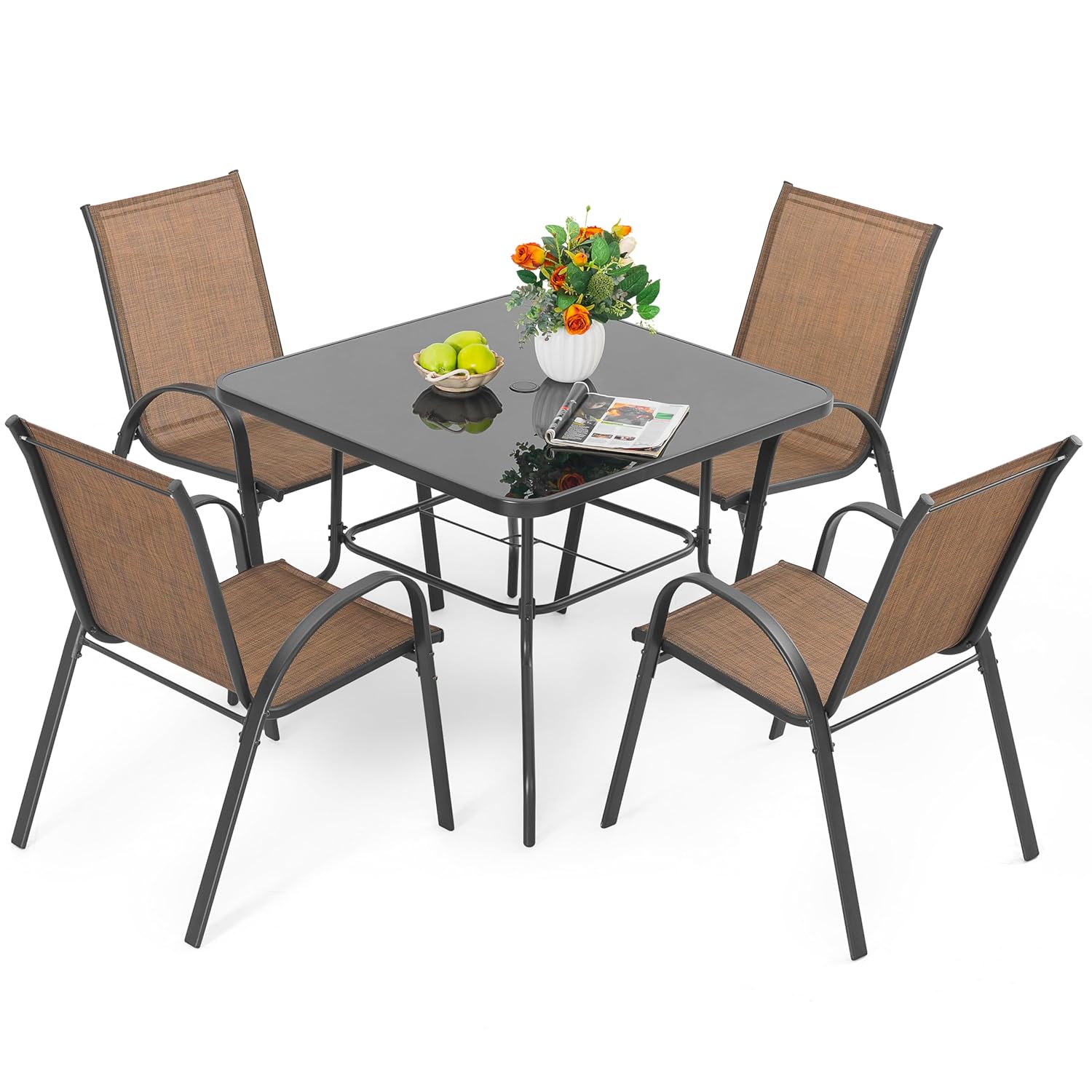 5 Piece Metal Patio Dining Set - Kids Outdoor Dining Table recensie en prijs