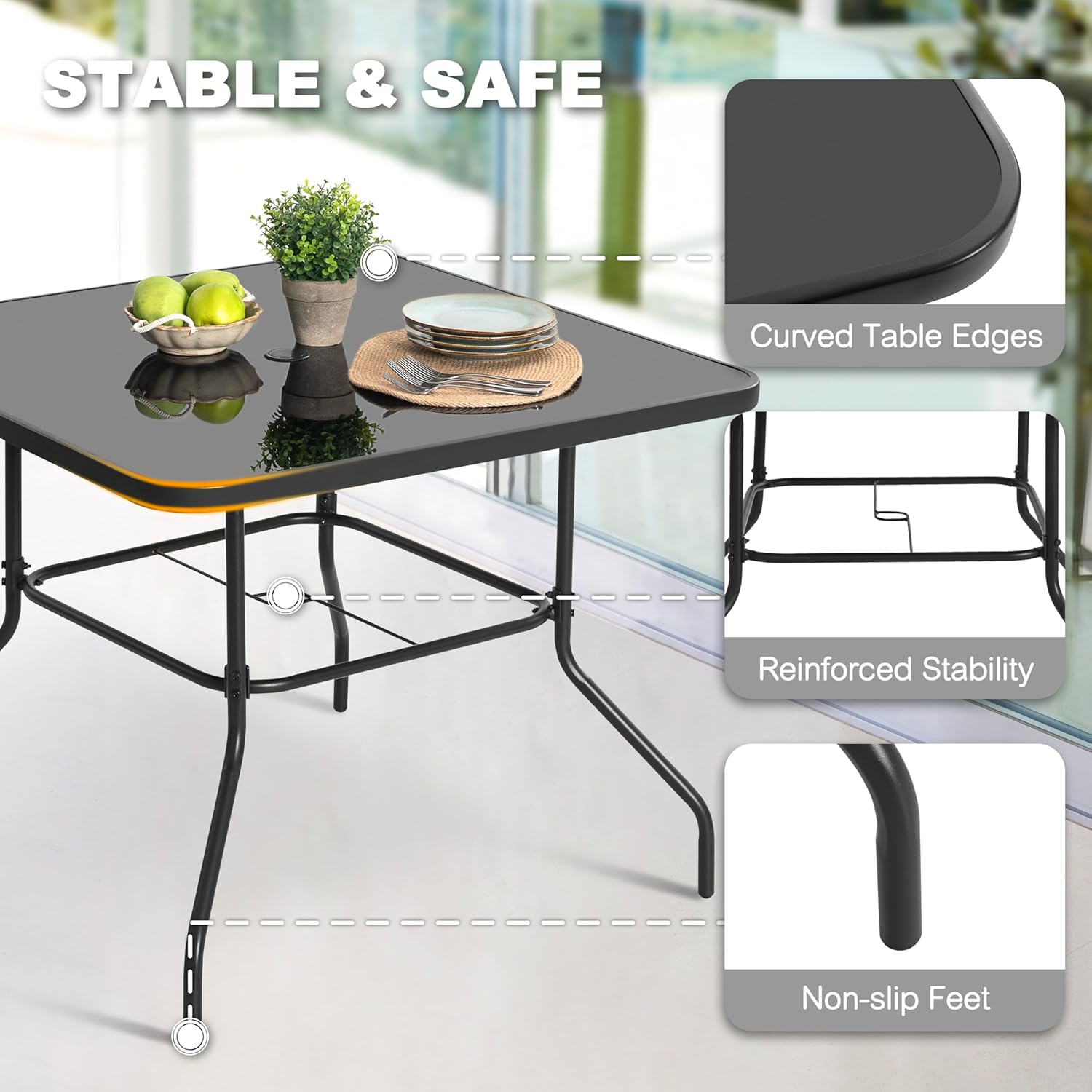 5 Piece Metal Patio Dining Set - Kids Outdoor Dining Table recensie en prijs