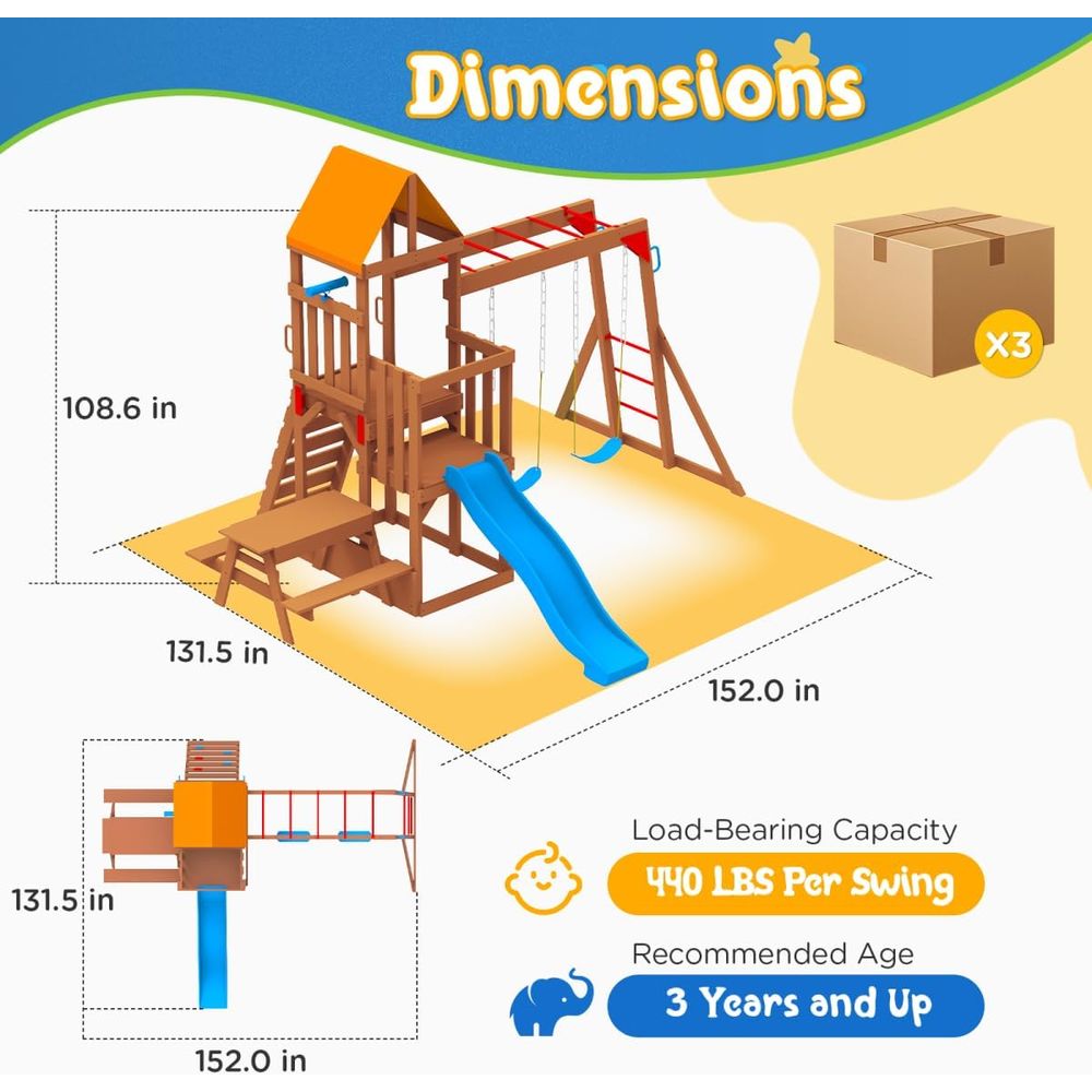 Dohin Playground CeWooden Swin - Kids Outdoor Monkey Bar Set recensie en prijs
