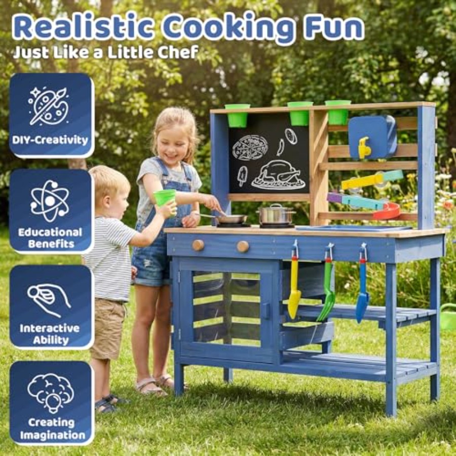Outdoor mud kitchen for kids:  - Kids Outdoor Kitchen Set recensie en prijs