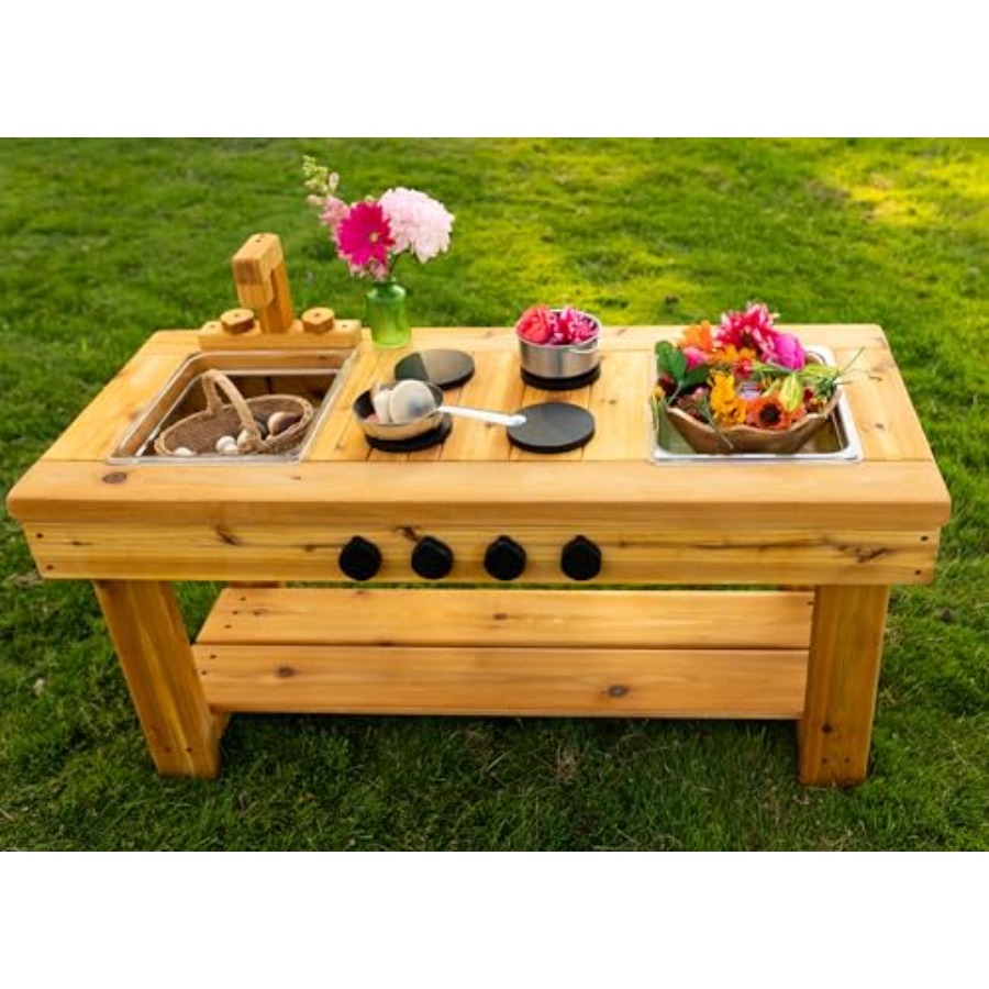 Cedar Outdoor Mud Kitchen Cent - Kids Outdoor Sensory Table recensie en prijs