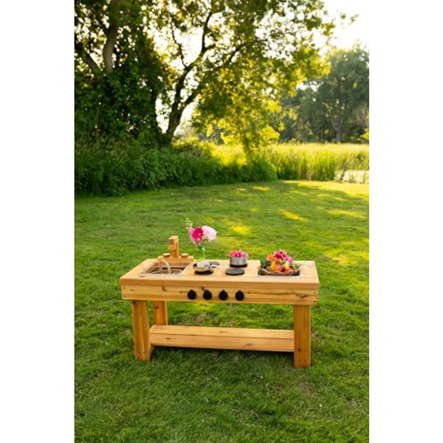 Cedar Outdoor Mud Kitchen Cent - Kids Outdoor Sensory Table recensie en prijs