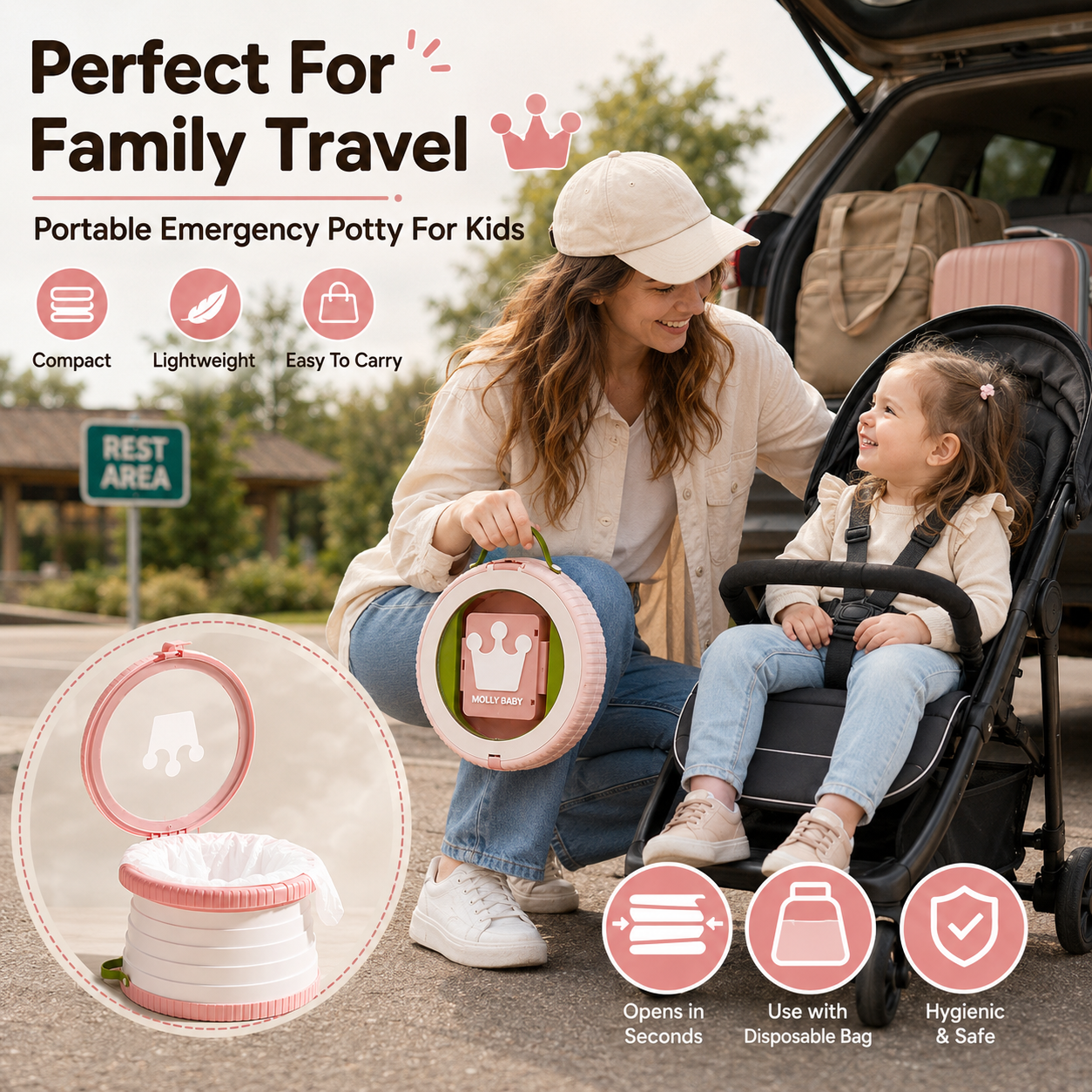 Portable Folding Travel Potty  - Kids Outdoor Urinal recensie en prijs