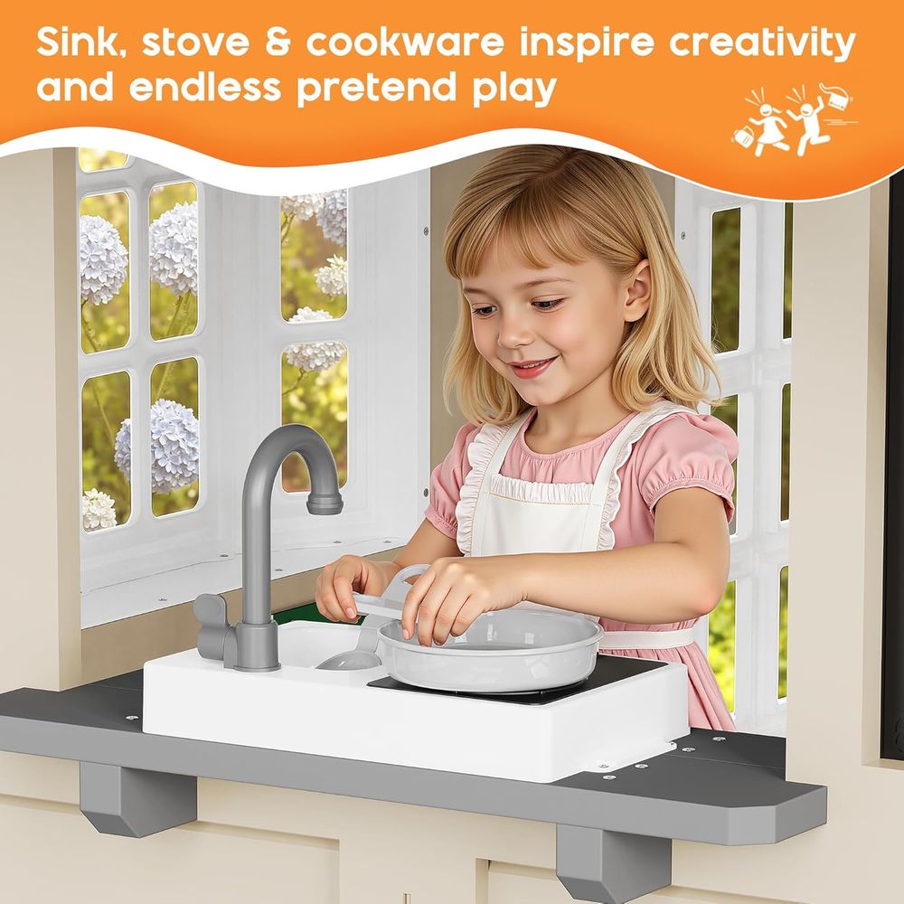 Albott Kids Outdoor Wooden Pla - Kids Outdoor Kitchen Set recensie en prijs