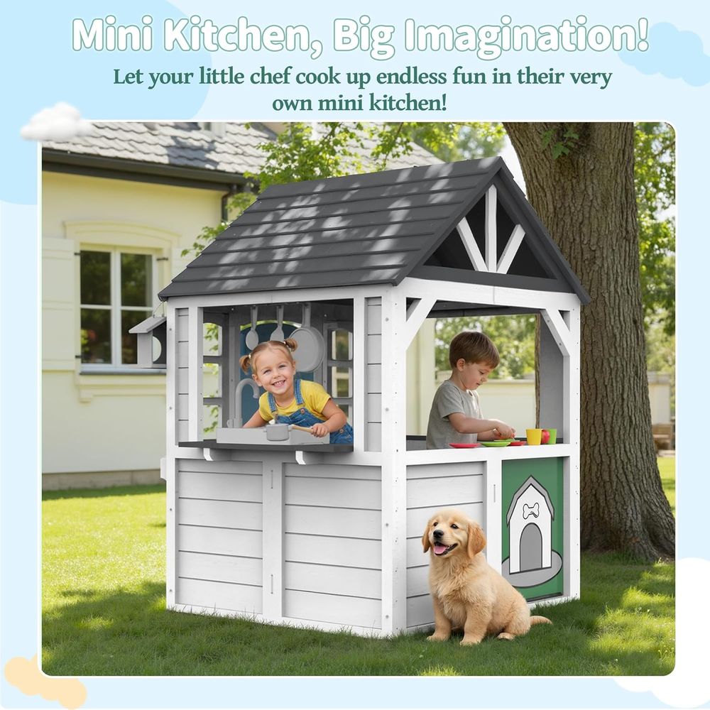 White Cedar Kids Playhouse: In - Kids Outdoor Kitchen Set recensie en prijs