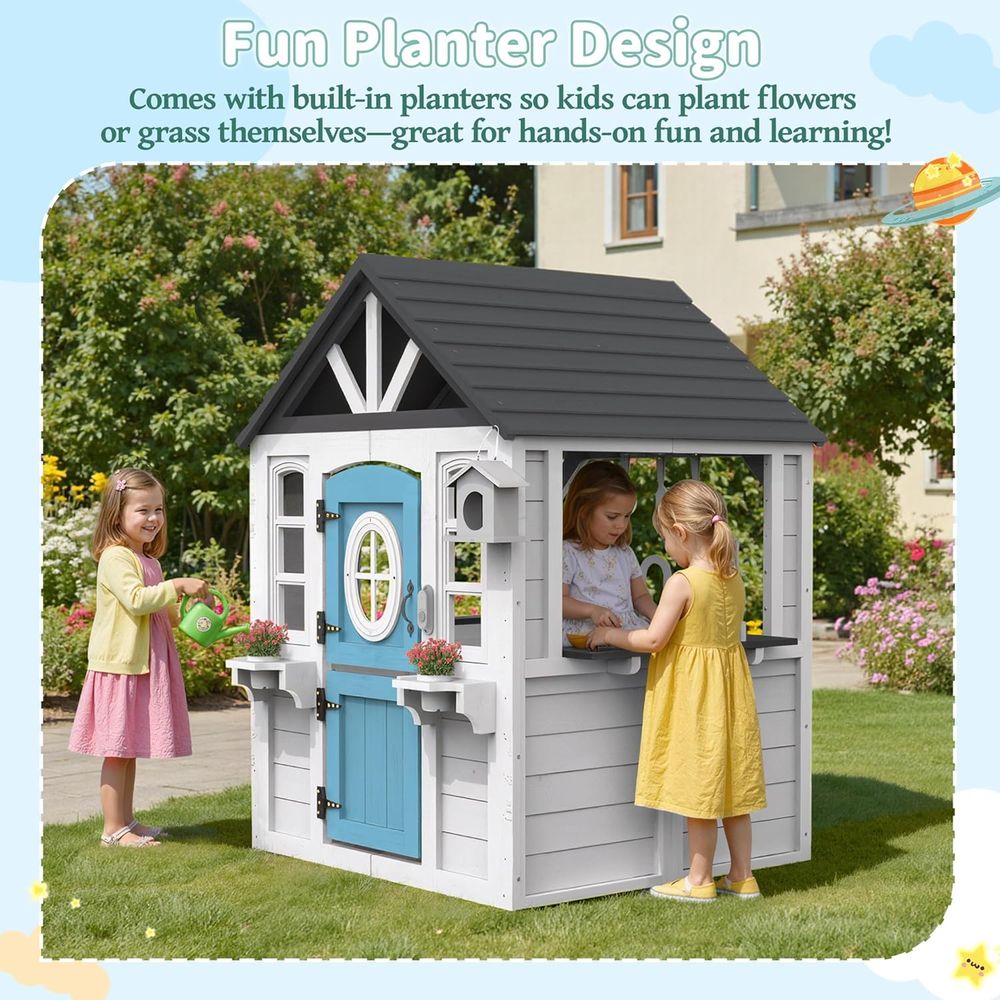 White Cedar Kids Playhouse: In - Kids Outdoor Kitchen Set recensie en prijs