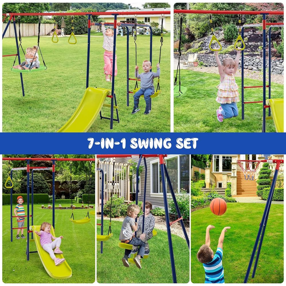 Swing Sets or Backyard, 7 in 1 - Kids Outdoor Monkey Bar Set recensie en prijs