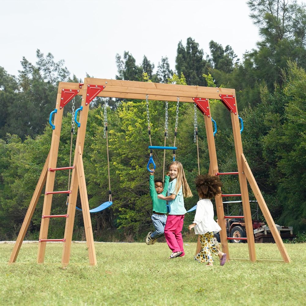 Dohin Playground Wood Swing Se - Kids Outdoor Monkey Bar Set recensie en prijs
