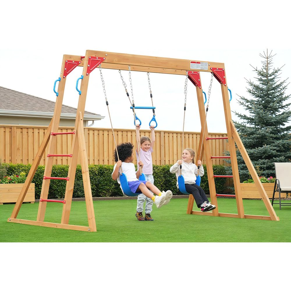 Dohin Playground Wood Swing Se - Kids Outdoor Monkey Bar Set recensie en prijs