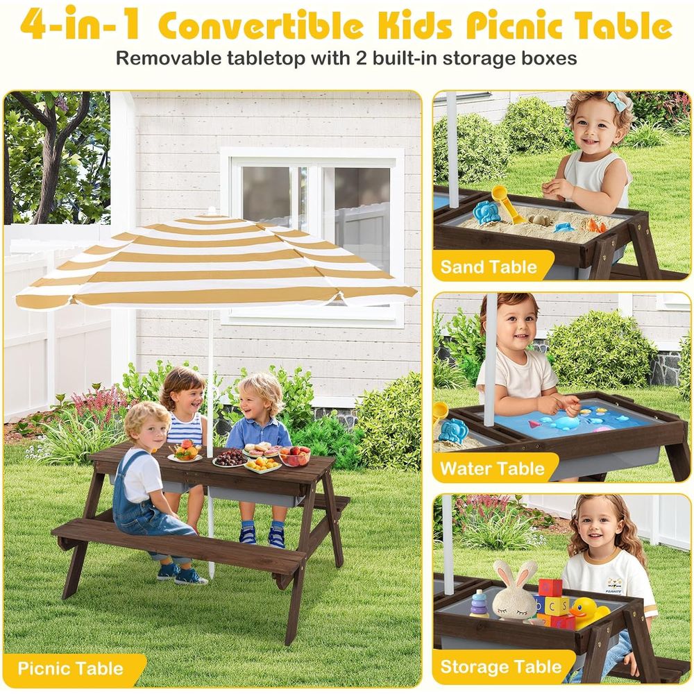 Kids Picnic Table with Sensory - Kids Outdoor Sensory Table recensie en prijs