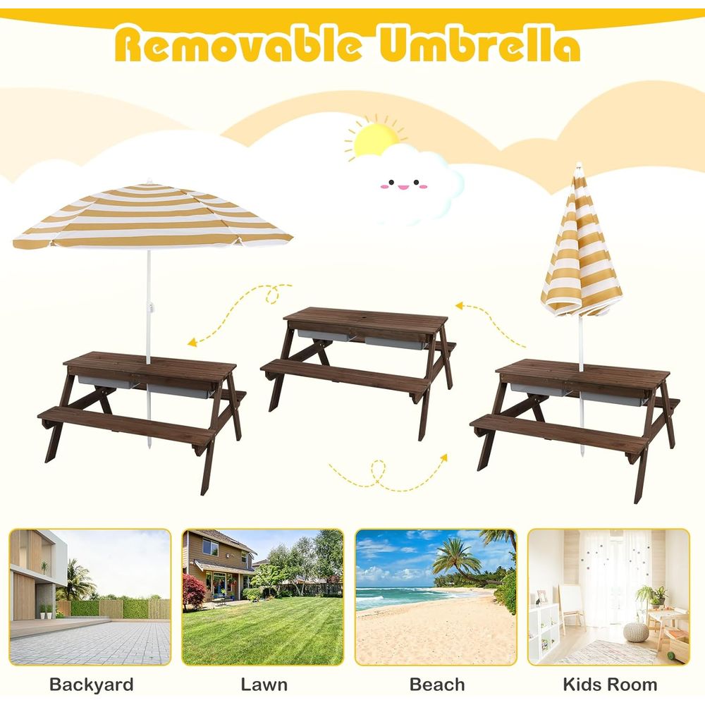 Kids Picnic Table with Sensory - Kids Outdoor Sensory Table recensie en prijs