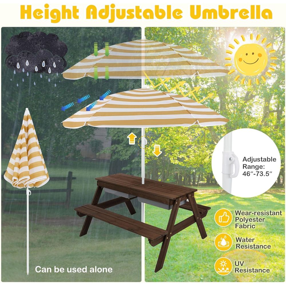 Kids Picnic Table with Sensory - Kids Outdoor Sensory Table recensie en prijs