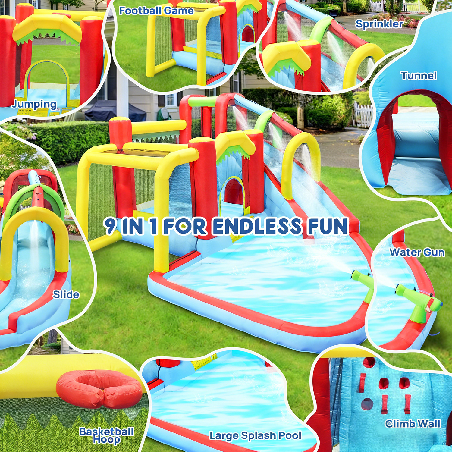 7in1 Inflatable Water Slide Pa - Kids Outdoor Water Park recensie en prijs