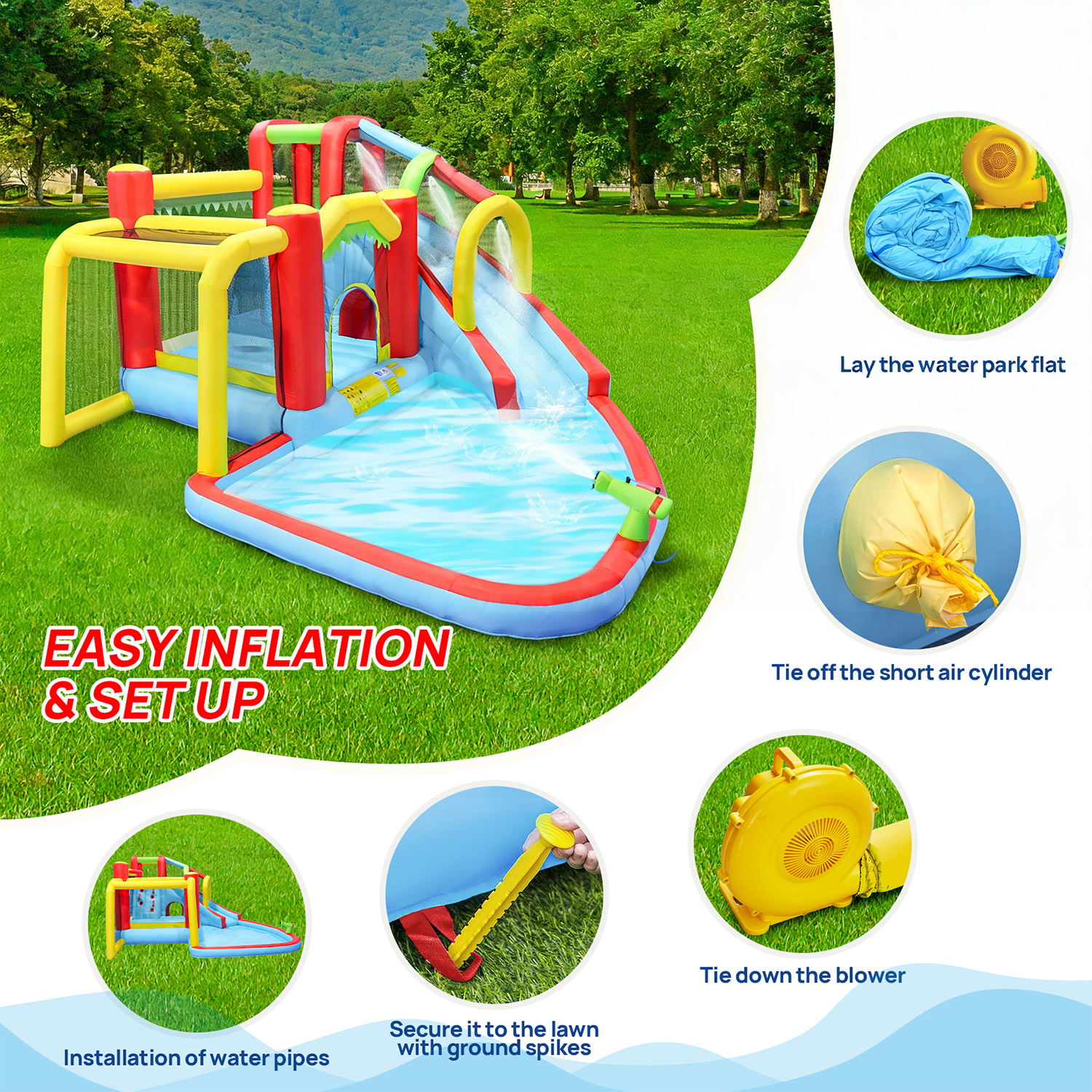 7in1 Inflatable Water Slide Pa - Kids Outdoor Water Park recensie en prijs