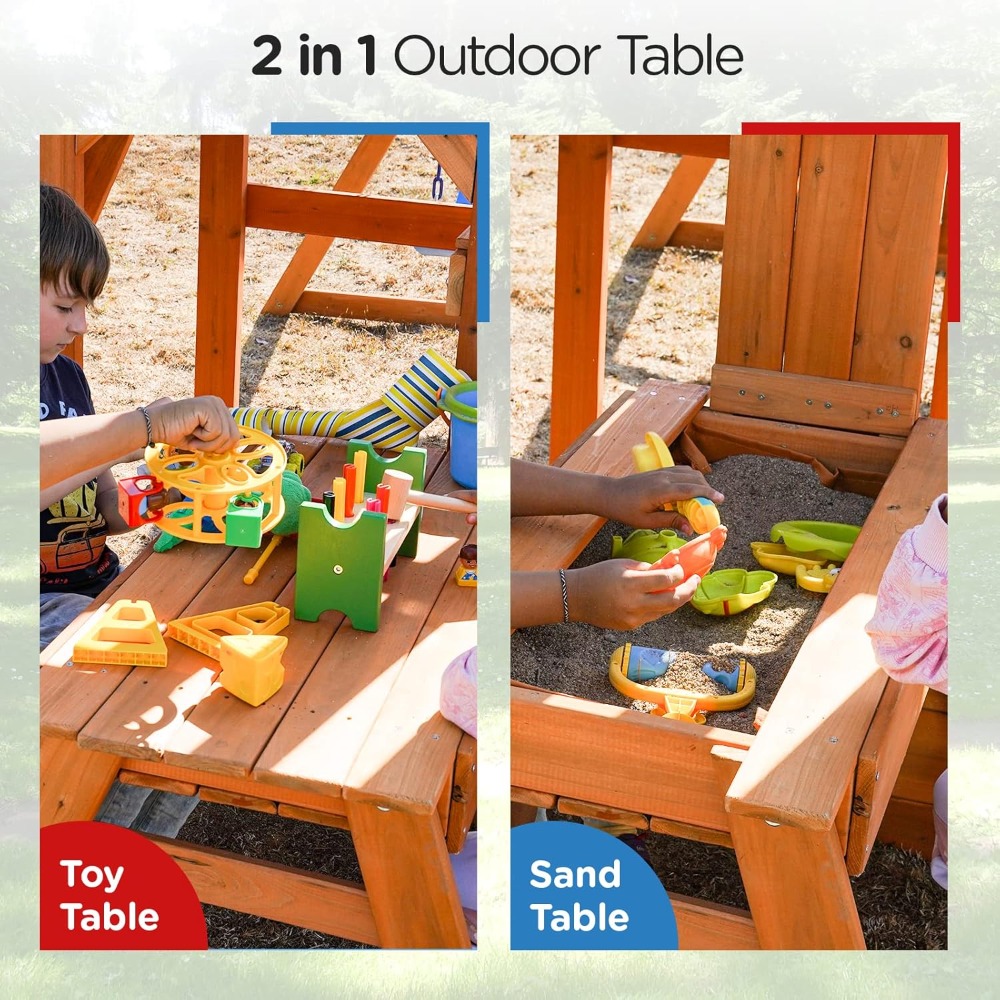 Wooden Swing Sets for Backyard - Kids Outdoor Monkey Bar Set recensie en prijs