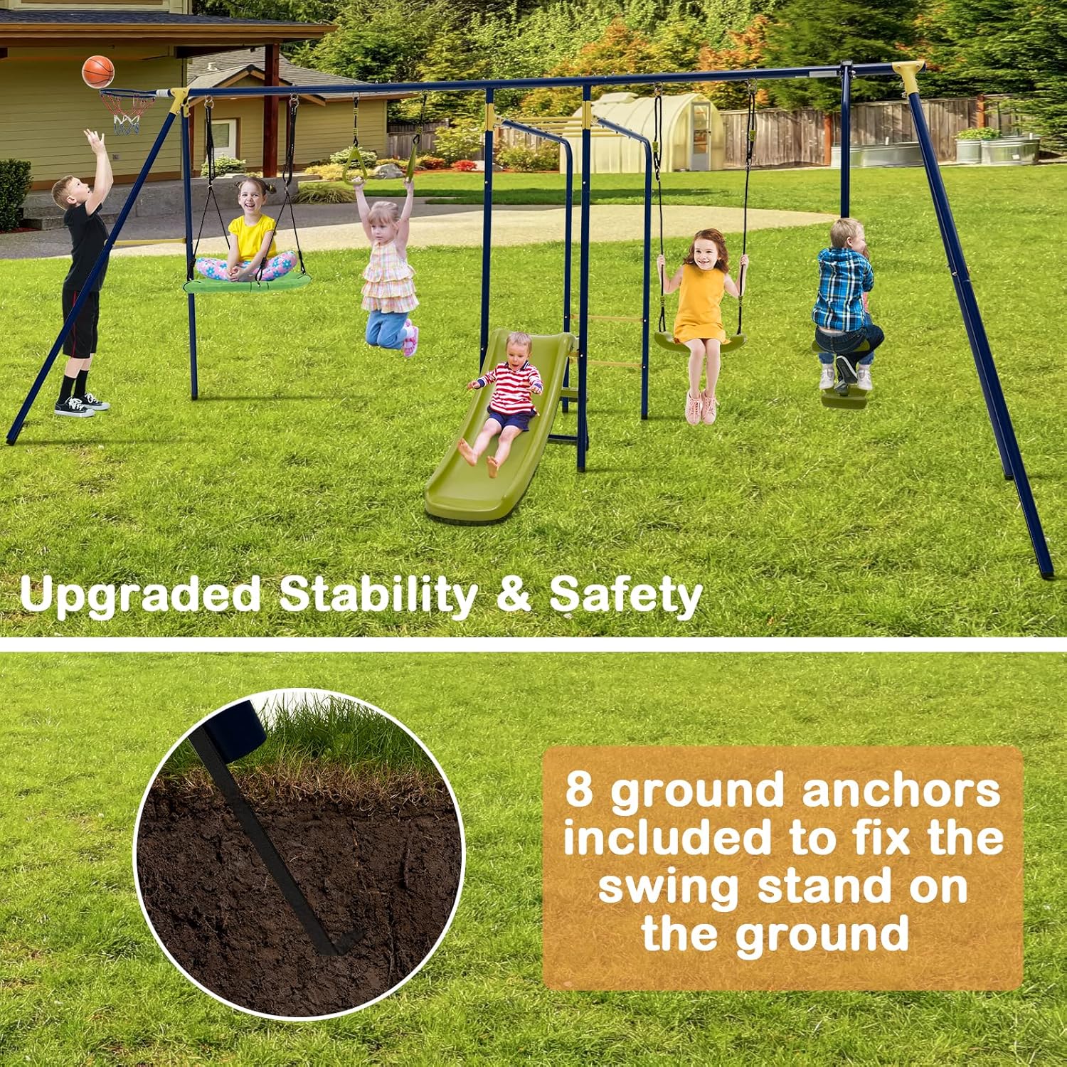 660lbs 7-in-1 Heavy Duty Kids  - Kids Outdoor Monkey Bar Set recensie en prijs