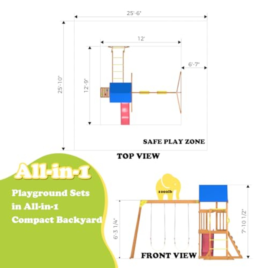Backyard playground set with m - Kids Outdoor Monkey Bar Set recensie en prijs