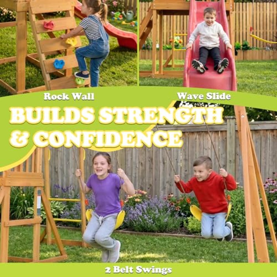 Backyard playground set with m - Kids Outdoor Monkey Bar Set recensie en prijs