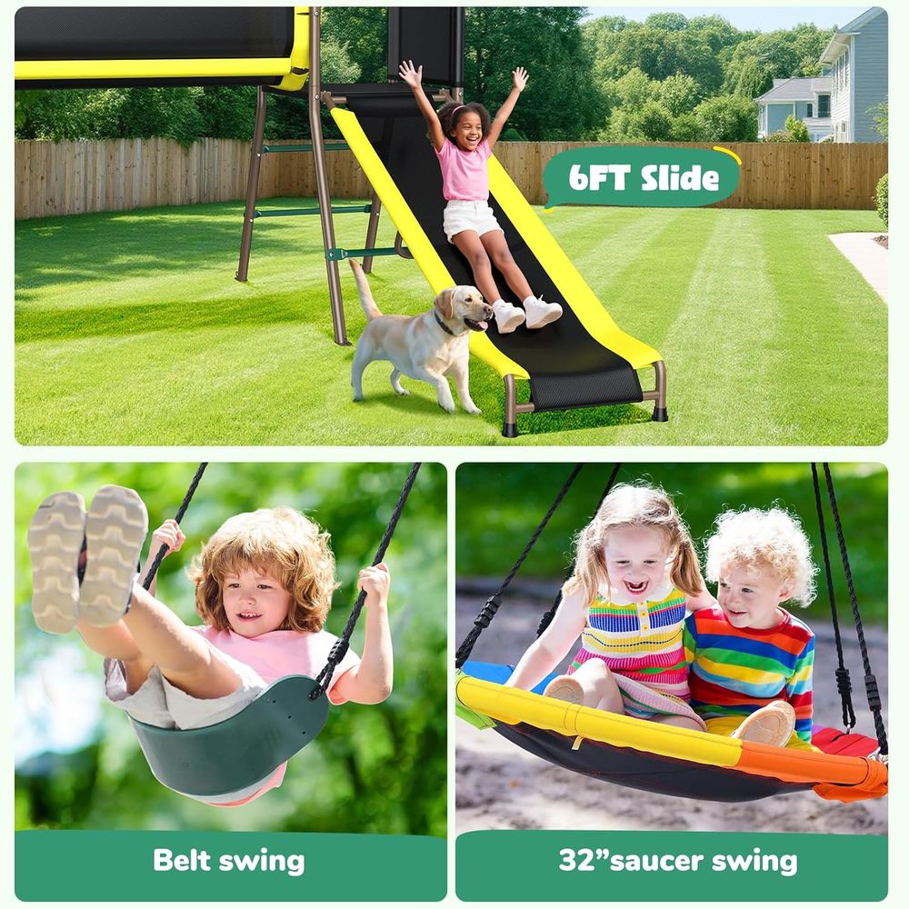 660lbs Swing Set with Slide,Cl - Kids Outdoor Monkey Bar Set recensie en prijs