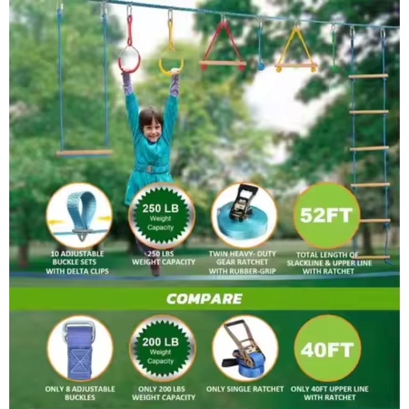 Warrior Obstacle Course Kit fo - Kids Outdoor Monkey Bar Set recensie en prijs